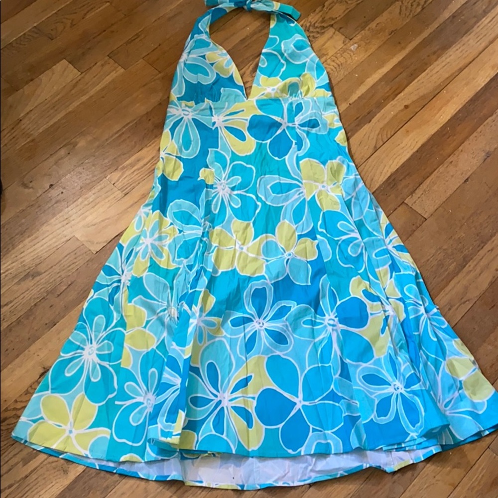 JL summer halter dress floral size L jrs NWT